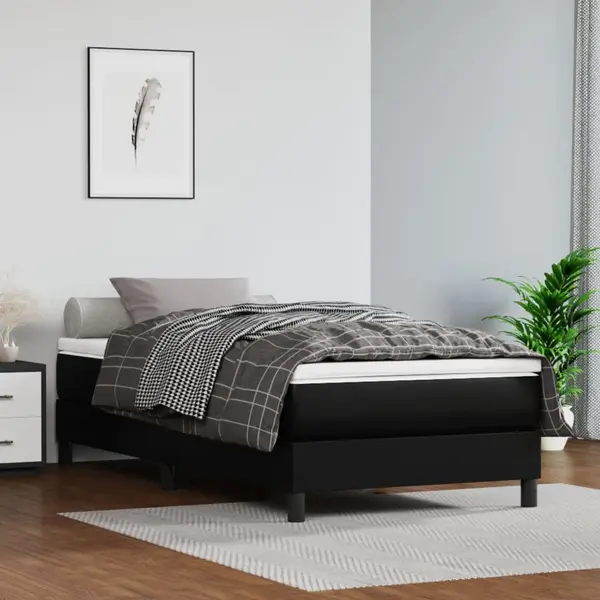 Gossi cadru de pat, negru, 90x190 cm, piele ecologica