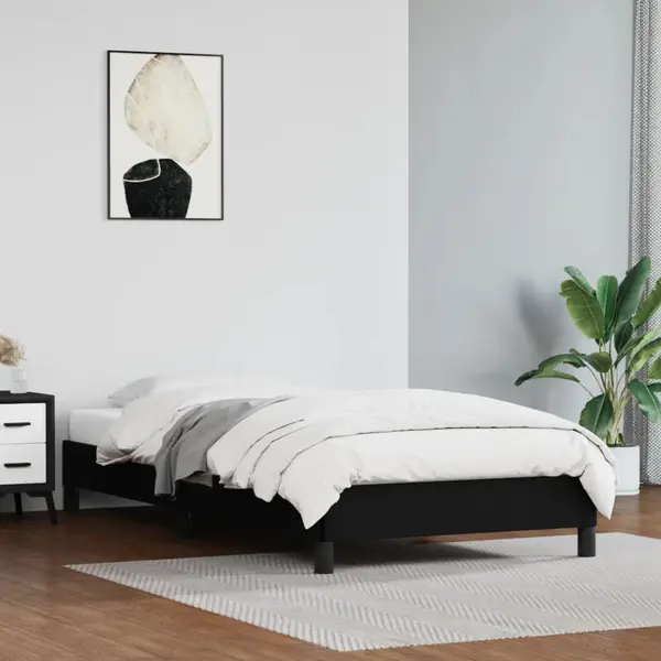 Gossi cadru de pat, negru, 90x190 cm, piele ecologica