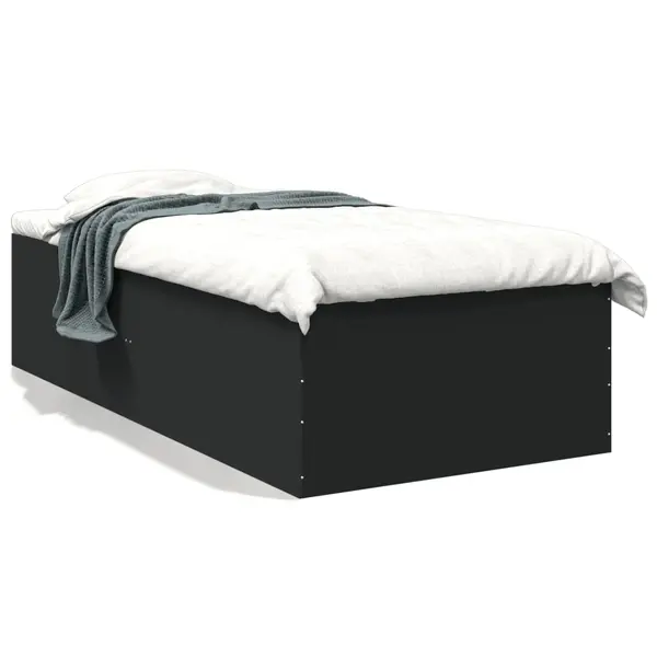 Gossi cadru de pat, negru, 90x200 cm, lemn prelucrat