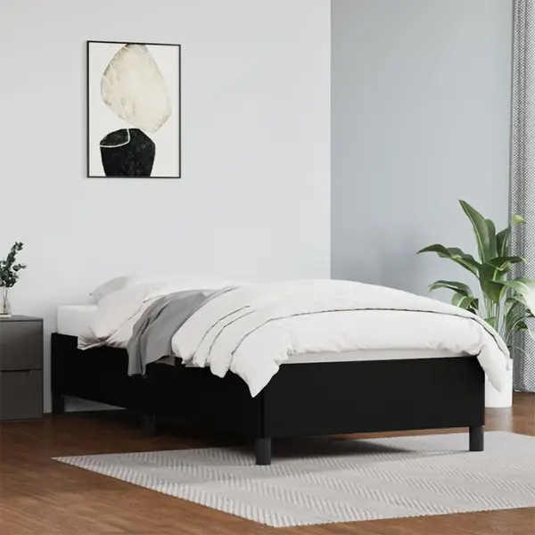Gossi cadru de pat, negru, 90x200 cm, piele ecologica