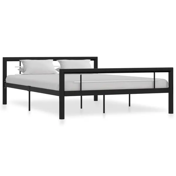 Gossi cadru de pat, negru si alb, 120 x 200 cm, metal