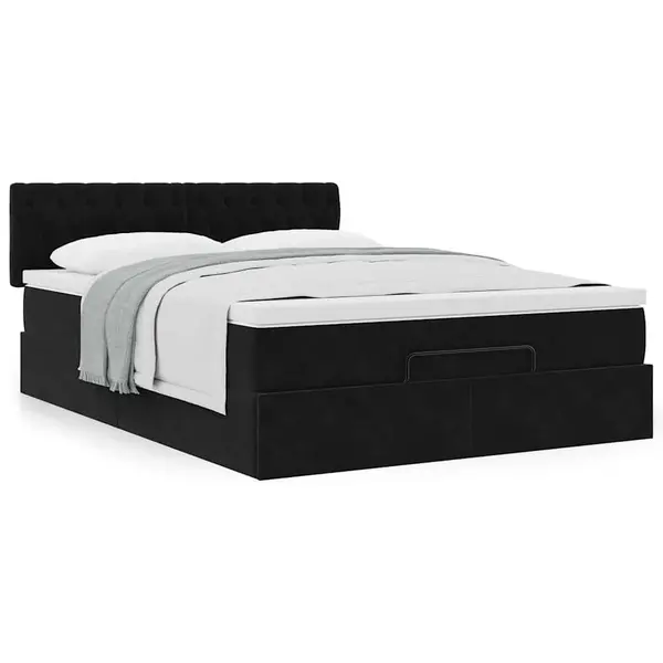 Gossi cadru de pat otoman cu saltea neagra 140x190cm catifea