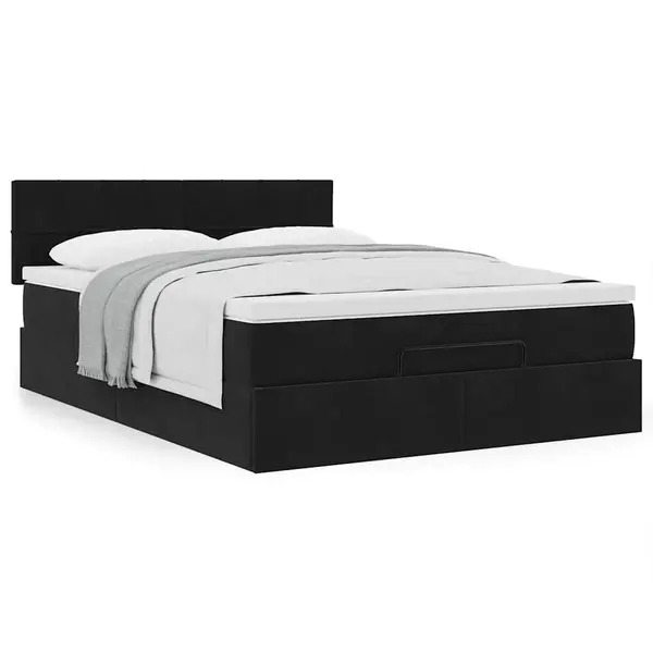 Gossi cadru de pat otoman cu saltea neagra 140x190cm catifea