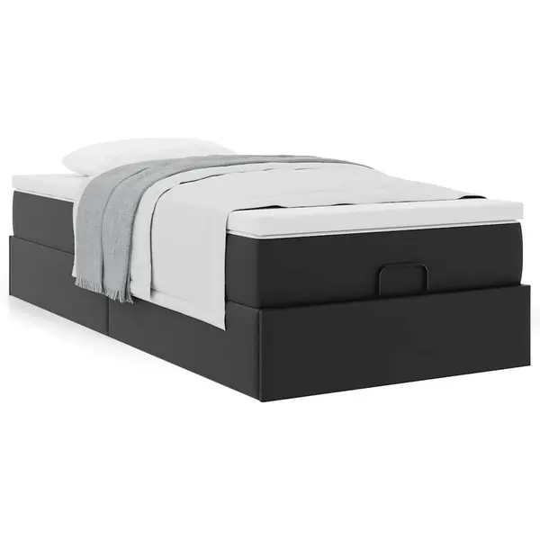 Gossi cadru de pat otoman cu saltea neagra 90x200cm piele artificiala