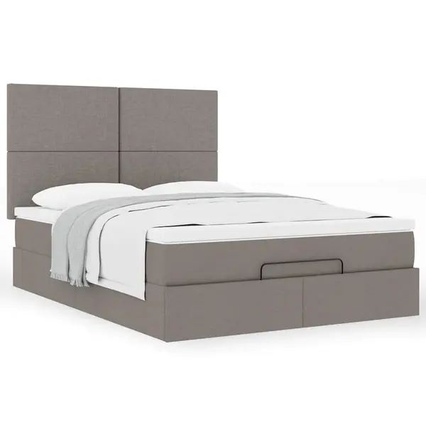 Gossi cadru de pat otoman cu saltea taupe 140x200cm material