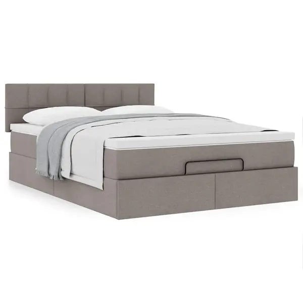 Gossi cadru de pat otoman cu saltea taupe 140x200cm material