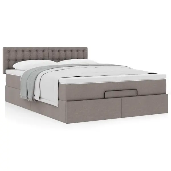 Gossi cadru de pat otoman cu saltea taupe 140x200cm material