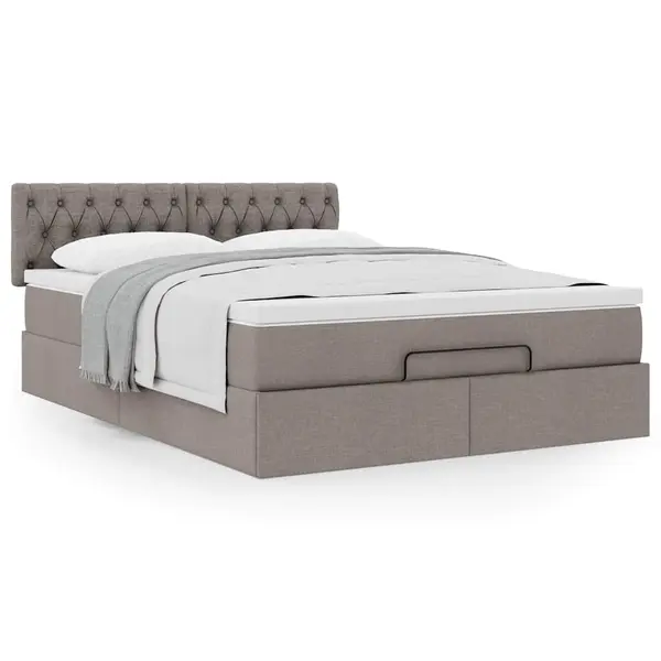 Gossi cadru de pat otoman cu saltea taupe 140x200cm material
