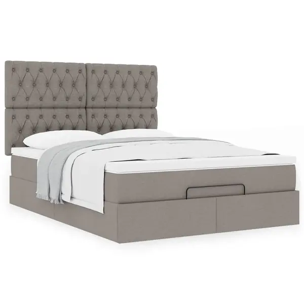 Gossi cadru de pat otoman cu saltea taupe 140x200cm material