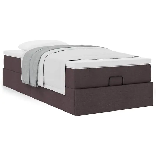 Gossi cadru de pat otoman cu saltea tesatura maro inchis 100x200 cm
