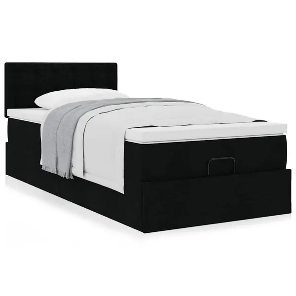 Gossi cadru de pat otoman cu saltea tesatura neagra 100x200cm