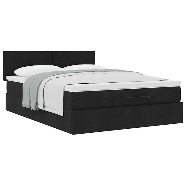 Gossi cadru de pat otoman cu saltea tesatura neagra 140x190cm