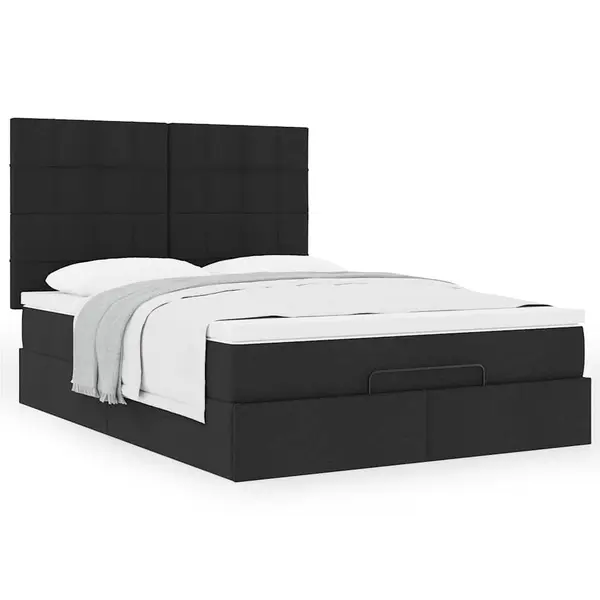 Gossi cadru de pat otoman cu saltea tesatura neagra 140x190cm