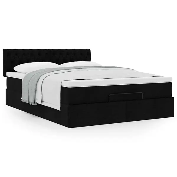 Gossi cadru de pat otoman cu saltea tesatura neagra 140x190cm