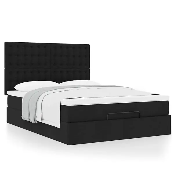 Gossi cadru de pat otoman cu saltea tesatura neagra 140x190cm