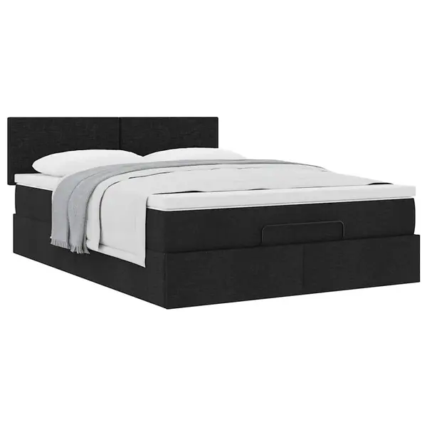 Gossi cadru de pat otoman cu saltea tesatura neagra 140x200cm
