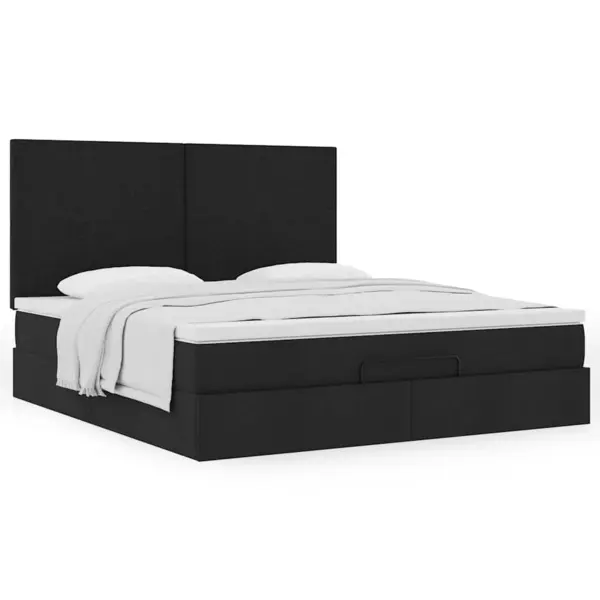 Gossi cadru de pat otoman cu saltea tesatura neagra 160x200cm
