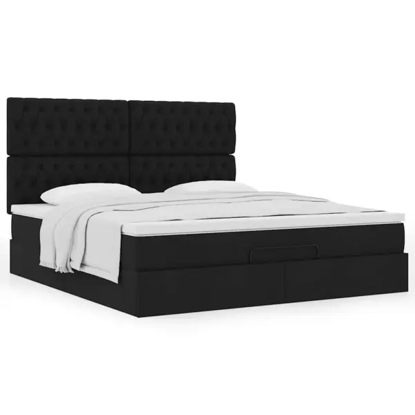 Gossi cadru de pat otoman cu saltea tesatura neagra 160x200cm