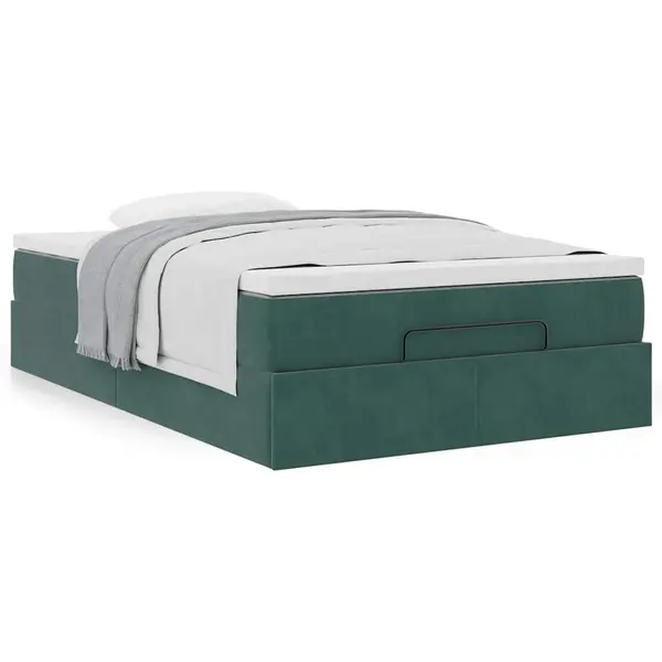 Gossi cadru de pat otoman cu saltea verde inchis 120x200cm catifea