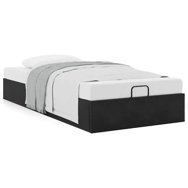 Gossi cadru de pat otoman fara saltea negru 90x200 cm catifea