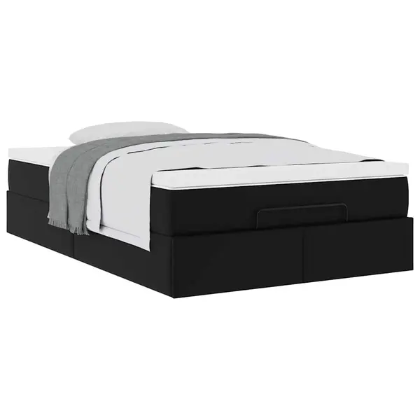 Gossi cadru de pat otoman saltea neagra 120x200cm piele artificiala