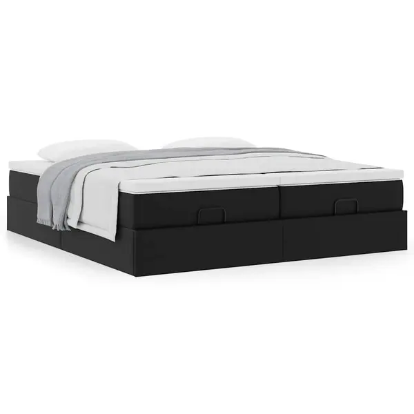 Gossi cadru de pat otoman saltele negru 180x200cm piele artificiala