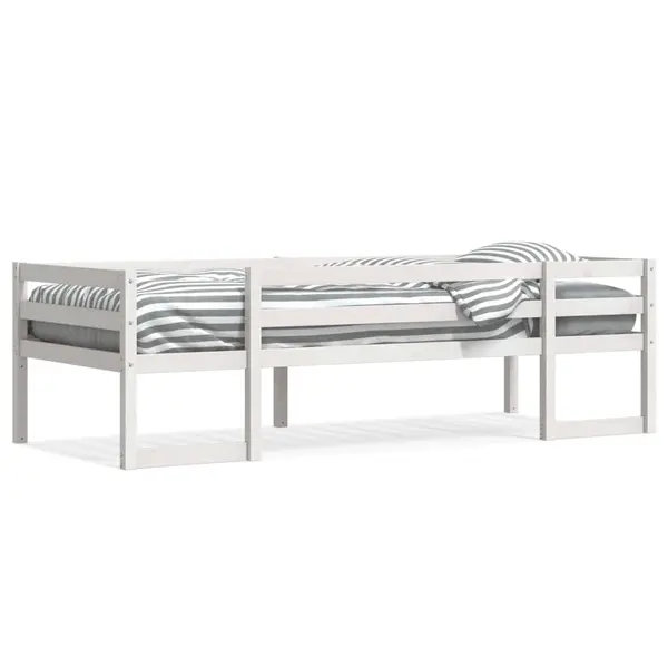 Gossi cadru de pat pentru copii, alb, 75x190 cm, lemn masiv de pin