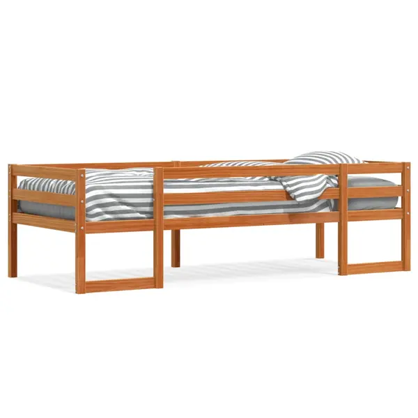 Gossi cadru de pat pentru copii maro ceruit 75x190 cm lemn masiv pin