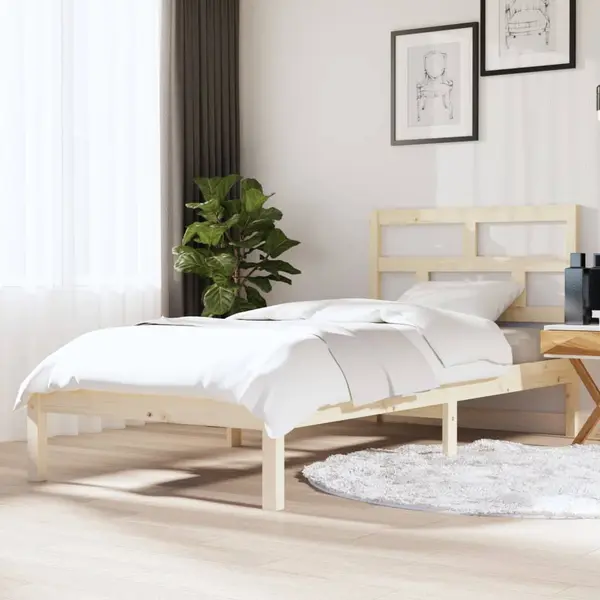 Gossi cadru de pat single, 90x190 cm, lemn masiv