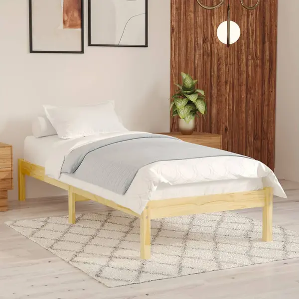 Gossi cadru de pat single, 90x190 cm, lemn masiv