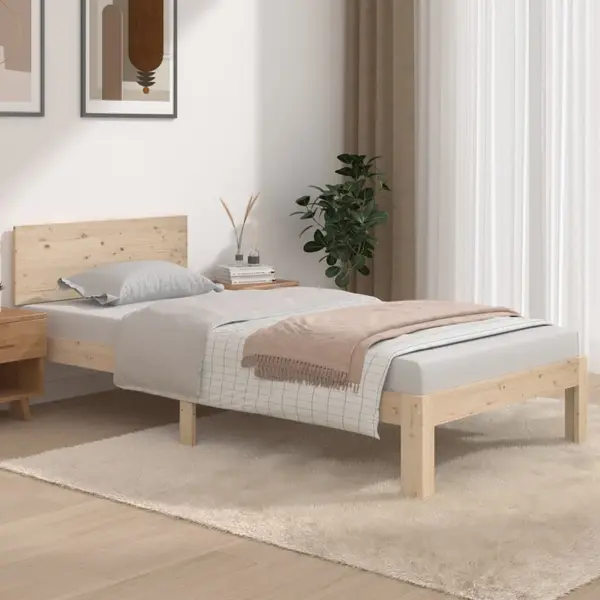 Gossi cadru de pat single, 90x190 cm, lemn masiv