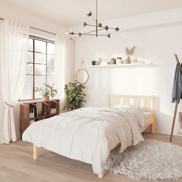 Gossi cadru de pat single, 90x190 cm, lemn masiv de pin