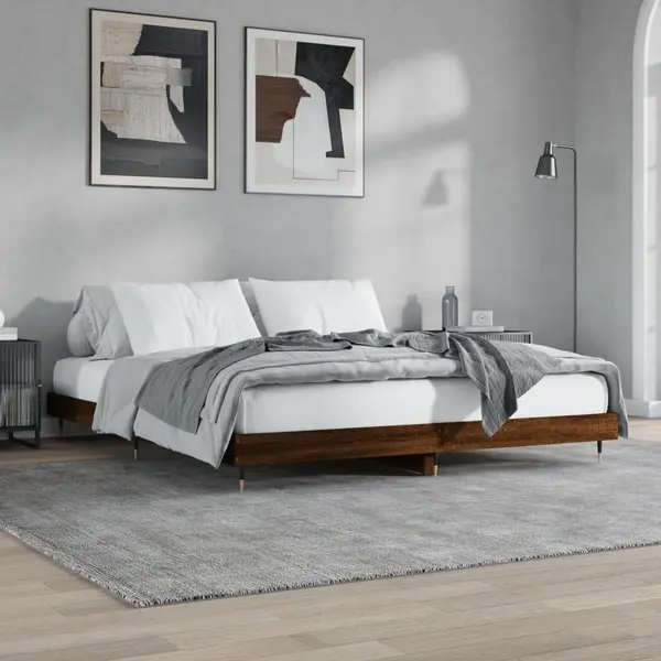 Gossi cadru de pat, stejar maro, 120x200 cm, lemn prelucrat