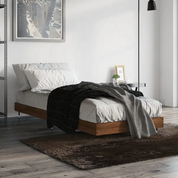 Gossi cadru de pat, stejar maro, 75x190 cm, lemn prelucrat