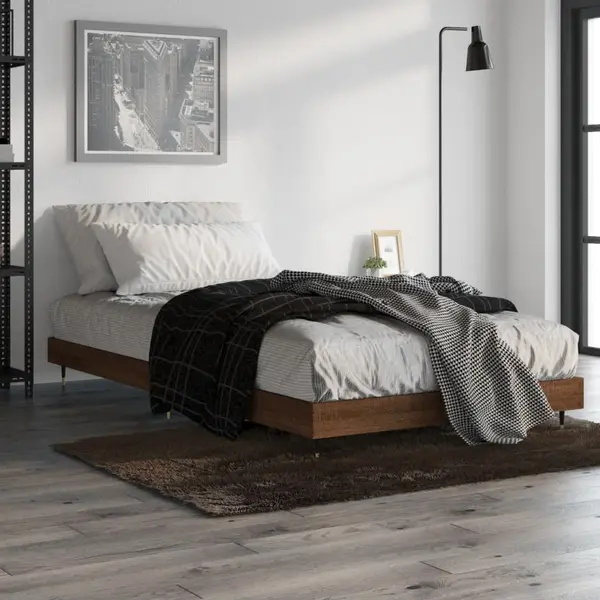Gossi cadru de pat, stejar maro, 90x190 cm, lemn prelucrat