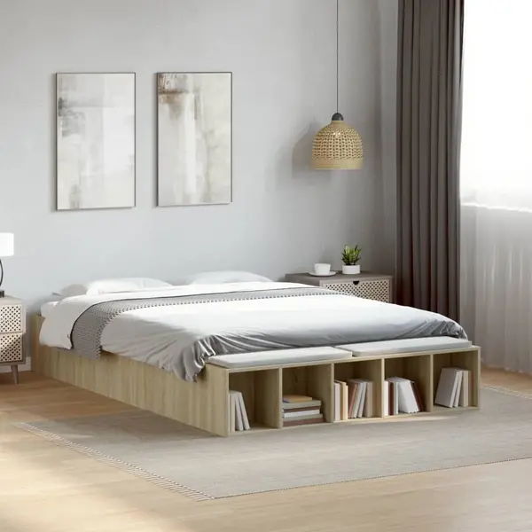 Gossi cadru de pat, stejar sonoma, 120x190 cm, lemn prelucrat