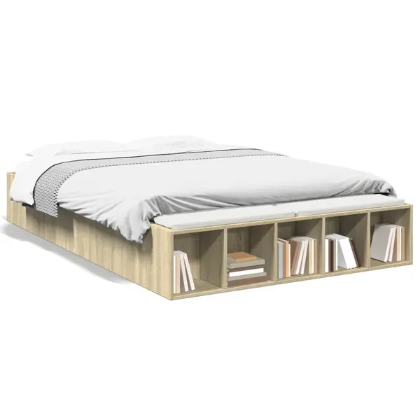 Gossi cadru de pat, stejar sonoma, 135x190 cm, lemn prelucrat