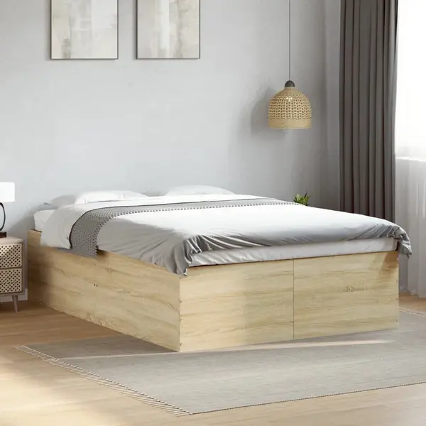Gossi cadru de pat, stejar sonoma, 140x200 cm, lemn prelucrat