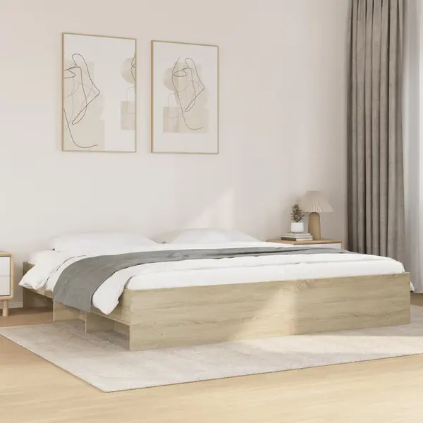 Gossi cadru de pat, stejar sonoma, 180x200 cm, lemn prelucrat