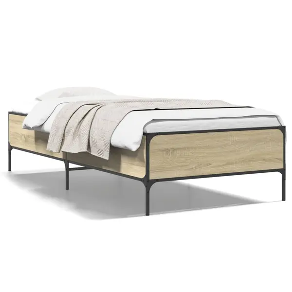 Gossi cadru de pat, stejar sonoma, 90x190 cm, lemn prelucrat si metal