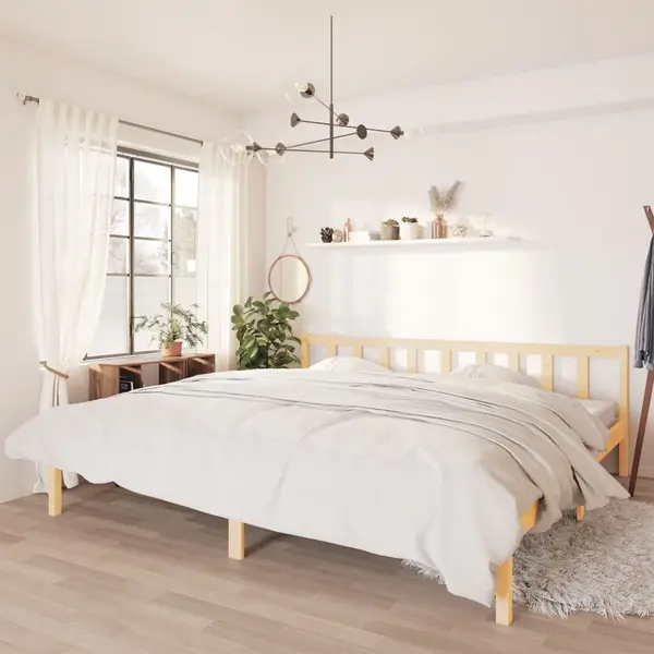 Gossi cadru de pat super king, 180x200 cm, lemn masiv de pin