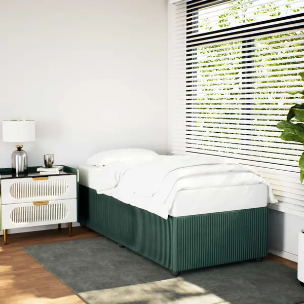 Gossi cadru de pat, verde inchis, 100x200 cm, catifea
