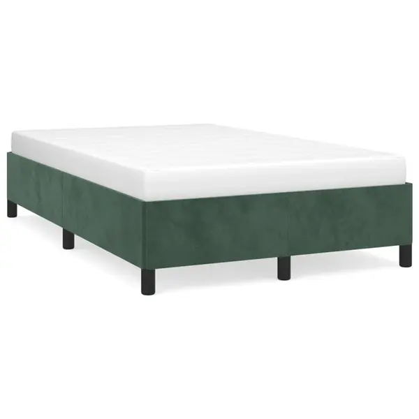Gossi cadru de pat, verde inchis, 120x190 cm, catifea