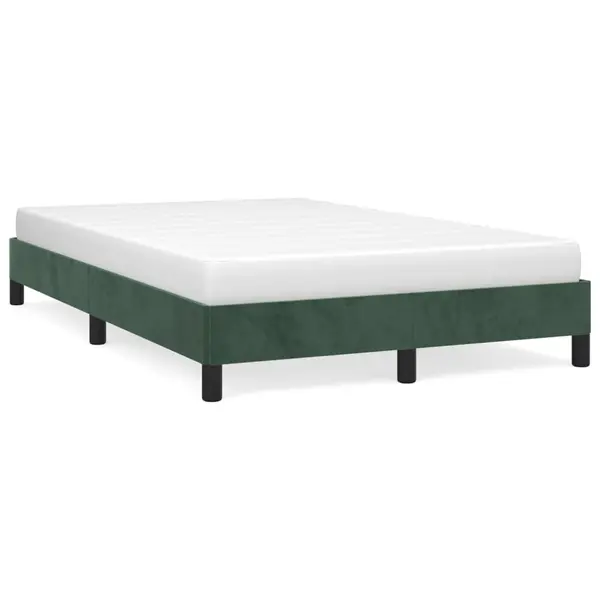 Gossi cadru de pat, verde inchis, 120x190 cm, catifea
