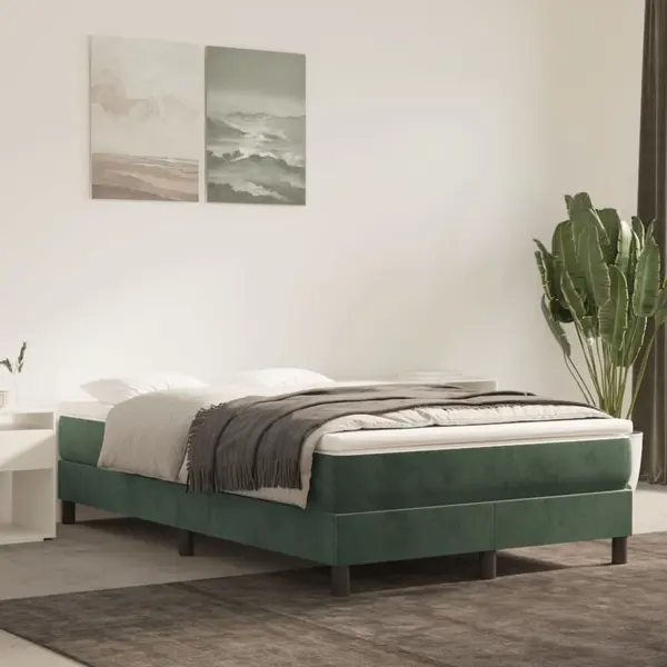 Gossi cadru de pat, verde inchis, 120x200 cm, catifea