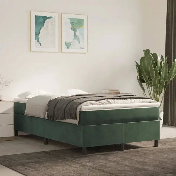 Gossi cadru de pat, verde inchis, 120x200 cm, catifea