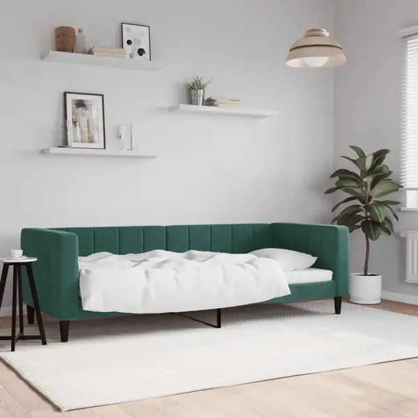 Gossi cadru de pat, verde inchis, 80x200 cm, catifea