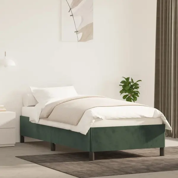 Gossi cadru de pat, verde inchis, 80x200 cm, catifea