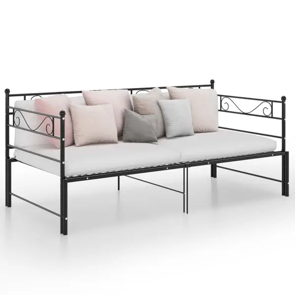 Gossi cadru pat canapea extensibila, negru, 90x200 cm, metal