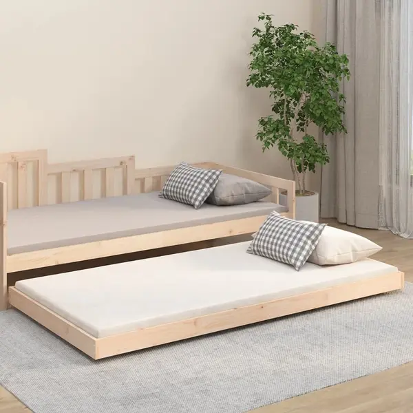 Gossi cadru pat fara saltea, 100x200 cm, lemn masiv pin